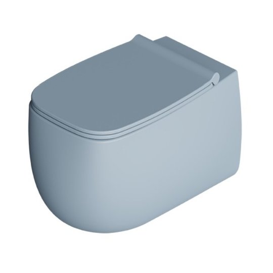 Унитаз подвесной безободковый Alice Ceramica Nur, с сиденьем Soft Close, Laguna matt (33120145 FI+MC3345S) Подвесные 