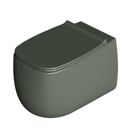 Унитаз подвесной безободковый Alice Ceramica Nur, с сиденьем Soft Close, Pino grossy (33120195 FI+MC3395S) Подвесные 