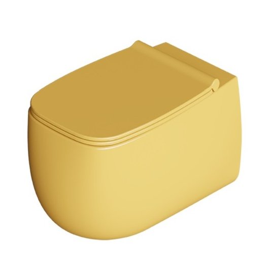 Унітаз підвісний безободковий Alice Ceramica Nur, з сидінням Soft Close, Miele grossy (33120196 FI+MC3396S) Підвісні 