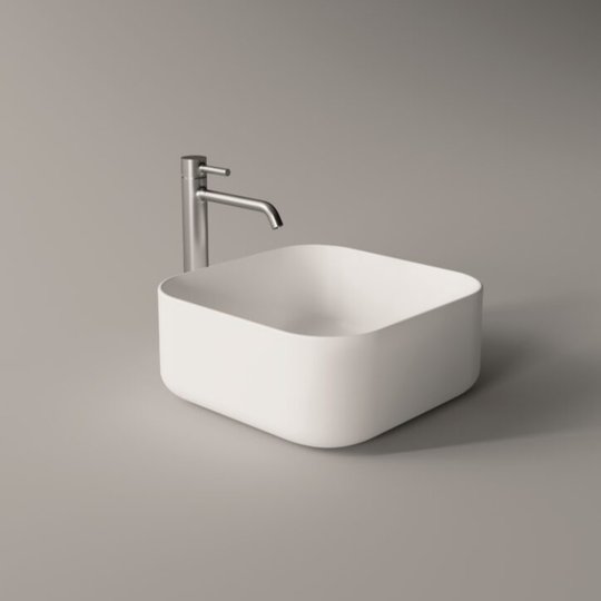 Накладна раковина 37х37 см Alice Ceramica Unica, White grossy (32170101) На стільницю, На тумбу, Накладної 