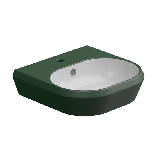 Раковина подвесная 50x48 h13,5 см GSG Cruise, Bicolore smeraldo satinato (CRLAVBW50 BI 000 036) На столешницу, Подвесные Овальные