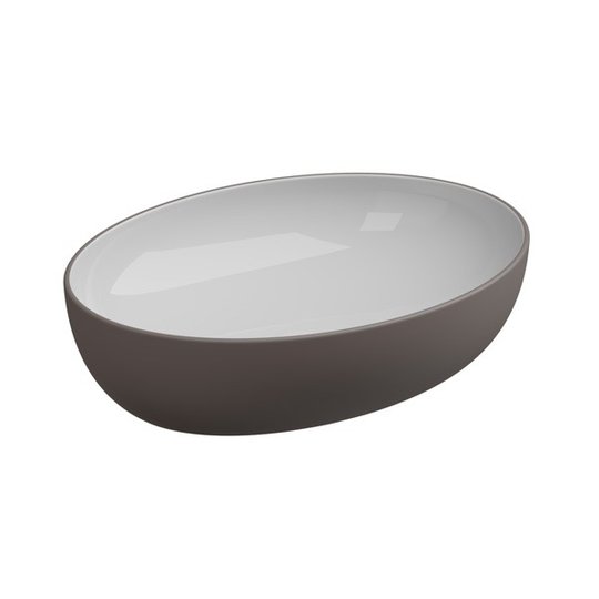 Накладная раковина 55x42 h13,5 см GSG Easy, Bicolore tortora satinato (EALAVOV55 BI 000 029) На столешницу, Накладной Овальные