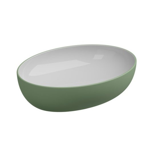 Накладная раковина 55x42 h13,5 см GSG Easy, Bicolore salvia satinato (EALAVOV55 BI 000 031) На столешницу, Накладной Овальные