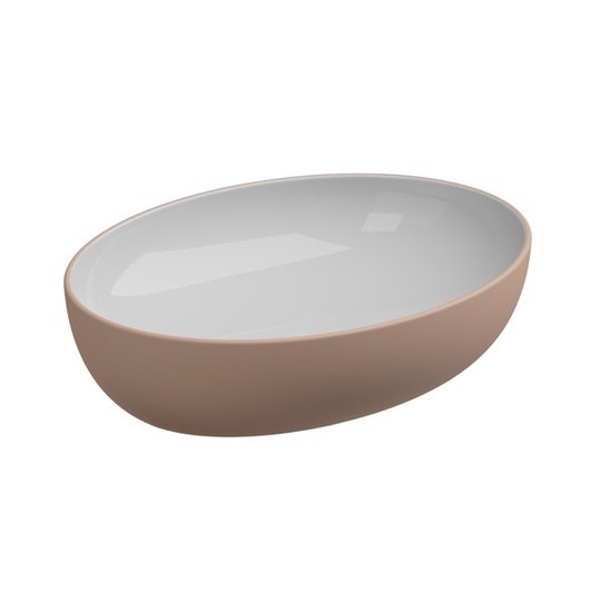 Накладная раковина 55x42 h13,5 см GSG Easy, Bicolore cipria satinato (EALAVOV55 BI 000 032) На столешницу, Накладной Овальные