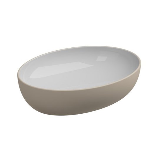Накладная раковина 55x42 h13,5 см GSG Easy, Bicolore sabbia satinato (EALAVOV55 BI 000 034) На столешницу, Накладной Овальные