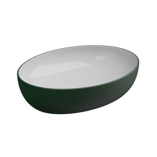 Накладная раковина 55x42 h13,5 см GSG Easy, Bicolore smeraldo satinato (EALAVOV55 BI 000 036) На столешницу, Накладной Овальные