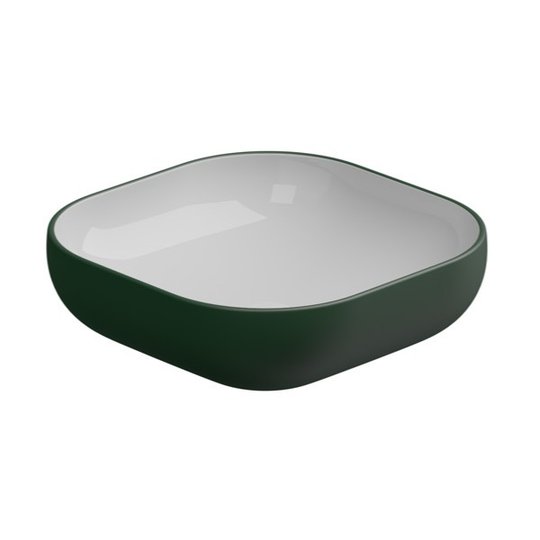 Накладная раковина 45x45 h13,5 см GSG Easy, Bicolore smeraldo satinato (EALAVQU45 BI 000 036) На столешницу, Накладной Квадратные
