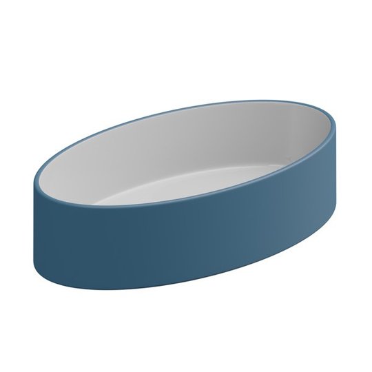 Накладная раковина 60x34 h14 см GSG Like, Bicolore denim satinato (LKLAVFSBF60 BI 000 027) На столешницу, Накладной Овальные