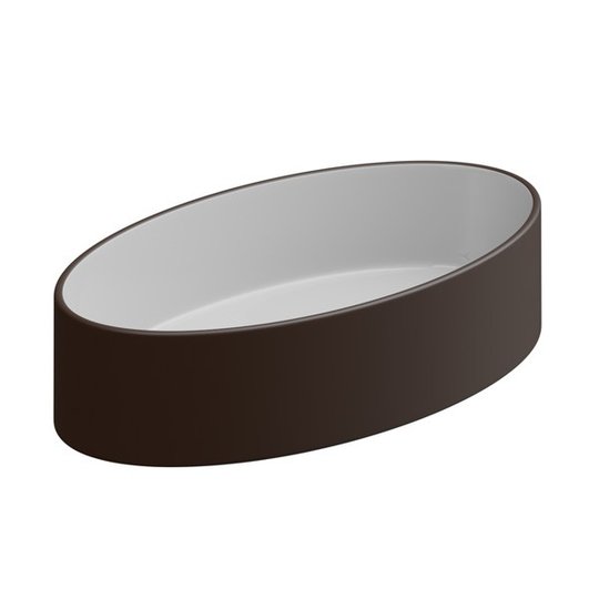 Накладная раковина 60x34 h14 см GSG Like, Bicolore cacao satinato (LKLAVFSBF60 BI 000 035) На столешницу, Накладной Овальные