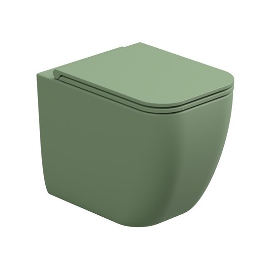 Унитаз напольный безободковый GSG Brio, с сиденьем Soft Close, Salvia satinato (BRWC01 031+ACS51+BRCOPRSLTICR 031) Напольные 