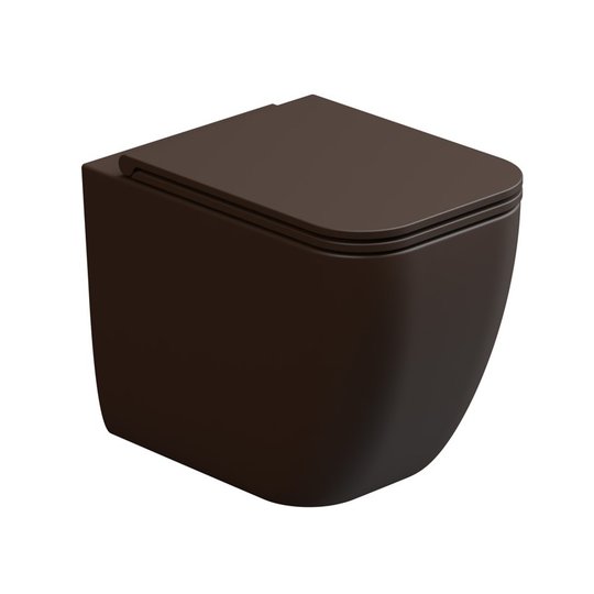 Унітаз підлоговий безободковий GSG Brio, з сидінням Soft Close, Cacao satinato (BRWC01 035+ACS51+BRCOPRSLTICR 035) Підлогові 