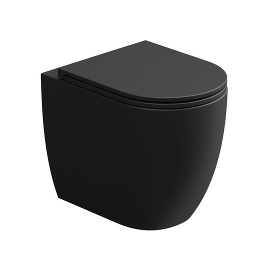 Унитаз напольный безободковый GSG Like, с сиденьем Soft Close, Nero matt (LKWC01 003+ACS51+LKCOPRSLTICR 003) Напольные 