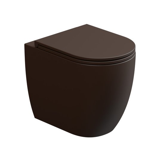 Унітаз підлоговий безободковий GSG Like, з сидінням Soft Close, Cacao satinato (LKWC01 035+ACS51+LKCOPRSLTICR 035) Підлогові 