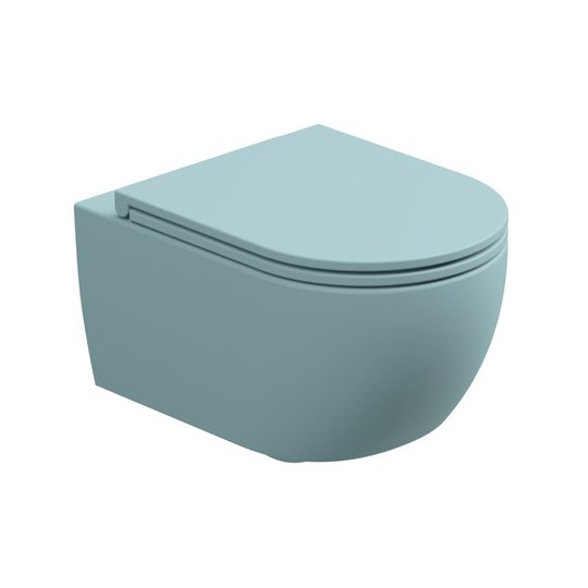 Унитаз подвесной безободковый GSG Like, с сиденьем Soft Close, Ice satinato (LKWCSOEC 037+ACS40+LKCOPRSLTICR 037) Подвесные 