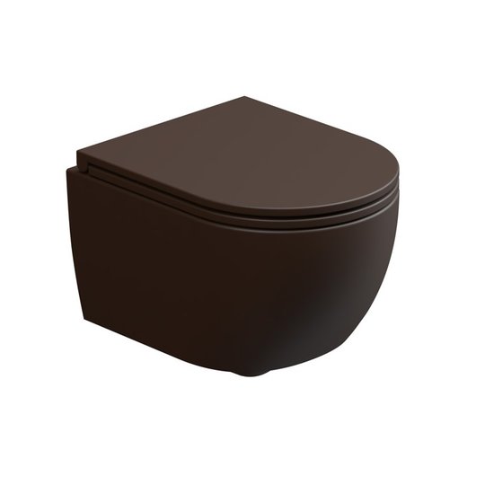 Унітаз підвісний безободковий GSG Like, з сидінням Soft Close, Cacao satinato (LKWCSOXXS 035+ACS40+LKCOPRSLTICR 035) Підвісні 