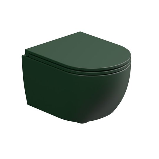 Унитаз подвесной безободковый GSG Like, с сиденьем Soft Close, Smeraldo satinato (LKWCSOXXS 036+ACS40+LKCOPRSLTICR 036) Подвесные 