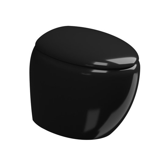 Унитаз напольный безободковый GSG Touch, с сиденьем Soft Close, Nero lucido (TOWC01SC 002+ACS51+TOCOPRTICR 002) Напольные 