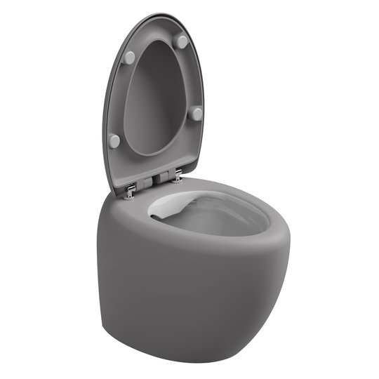 Унітаз підлоговий безободковий GSG Touch, із сидінням Soft Close, Bicolore fumo satinato (TOWC01SC BI 000 038+ACS51+TOCOPRTICR 038) Підлогові 