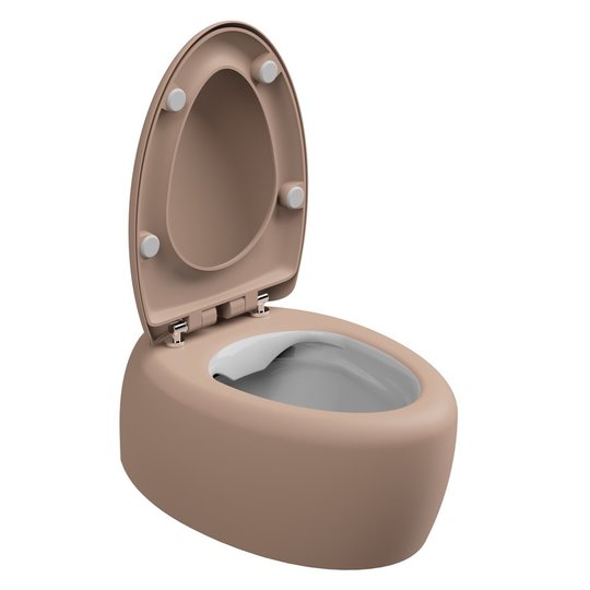 Унитаз подвесной безободковый GSG Touch, с сиденьем Soft Close, Bicolore cipria satinato (TOWCSOSC BI 000 032+ACS40+TOCOPRTICR 032) Подвесные 