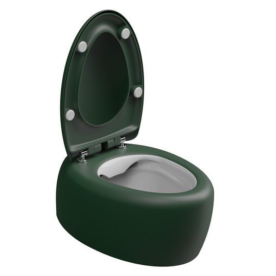 Унітаз підвісний безободковий GSG Touch, із сидінням Soft Close, Bicolore směraldo satinato (TOWCSOSC BI 000 036+ACS40+TOCOPRTICR 036) Підвісні 