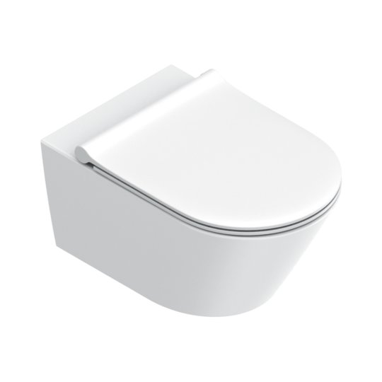 Підвісний безободковий унітаз Catalano Zero, з сидінням Soft Close, Bianco satinato (01 1155 0021+05 5120 0021) Підвісні 