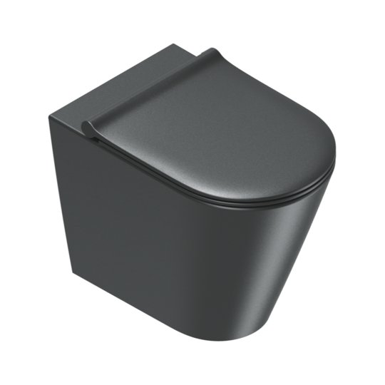 Підлоговий безободковий унітаз Catalano Zero, з кришкою Soft Close, Nero satinato (01 1455 0022+05 5120 0022) Підлогові 