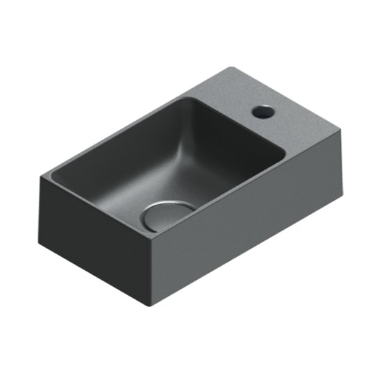 Керамическая раковина 40х23 см Catalano Premium, Nero satinato (02 2041 1022) На столешницу, На тумбу, Подвесные Прямоугольные