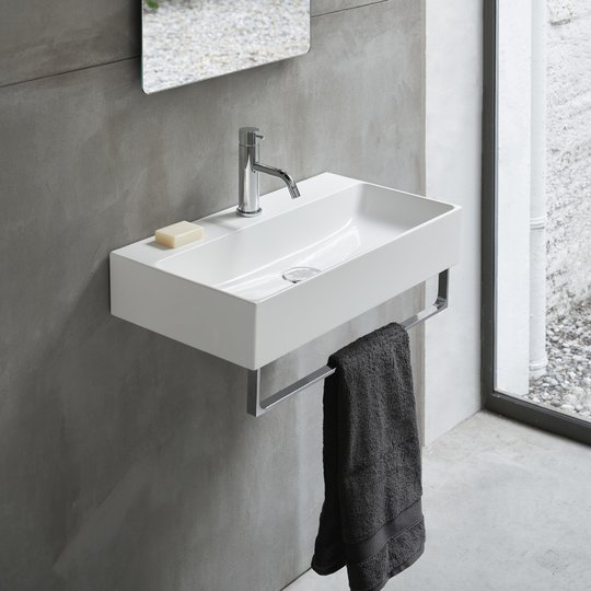 Раковина керамическая 60х35 см Catalano Premium, Bianco lucido (02 2065 1001) На столешницу, Подвесные Прямоугольные