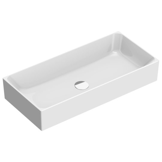 Керамическая раковина 75х35 см Catalano Premium, Bianco lucido (02 2275 0001) На столешницу, На тумбу Прямоугольные
