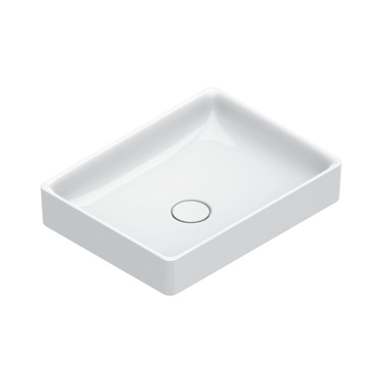 Раковина керамическая 50х38 см Catalano Green, Bianco lucido (04 2250 0001) На столешницу, Накладной Прямоугольные