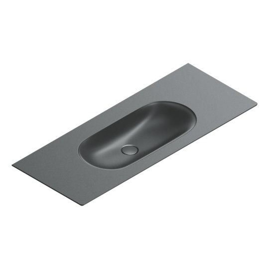 Керамическая раковина 125х50 см Catalano Sfera, Nero satinato (05 2126 0022) Встраиваемые сверху, Подвесные Прямоугольные