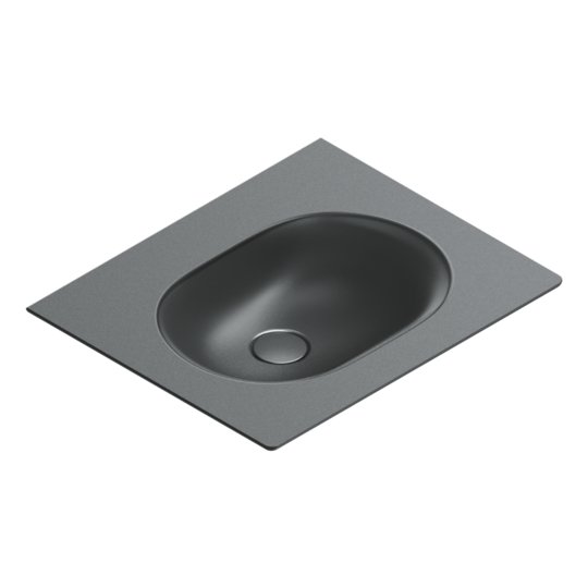 Керамическая раковина 60х50 см Catalano Sfera, Nero satinato (05 2061 0022) Встраиваемые сверху, На столешницу, Подвесные Прямоугольные