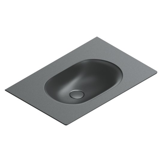 Керамічна раковина 75х50 см Catalano Sfera, Nero satinato (05 2076 0022) Вбудовувані зверху, Підвісні 