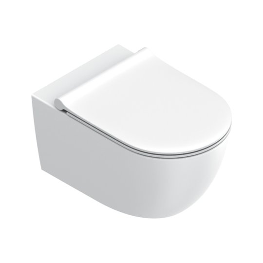 Подвесной безободковый унитаз Catalano Sfera, с сиденьем Soft Close, Bianco satinato (05 1155 0021+05 5120 0021) Подвесные 