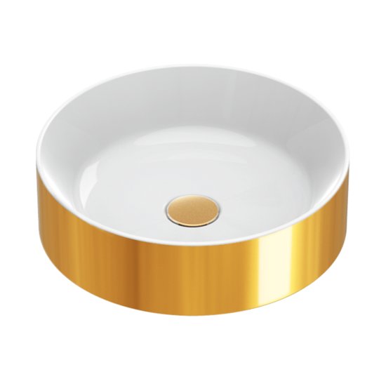 Керамическая раковина Ø45 h13 см Catalano Zero, Oro/Bianco (01 2345 0042) На столешницу Круглые