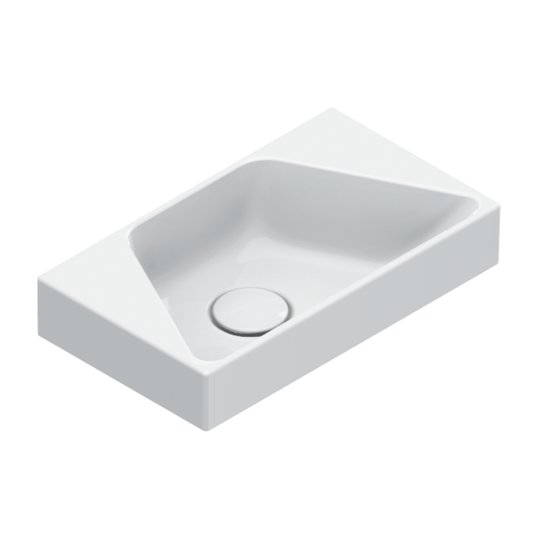 Керамическая раковина 40х23 см Catalano Comfort, Bianco lucido (09 2041 0001) На столешницу, Накладной, Подвесные Прямоугольные