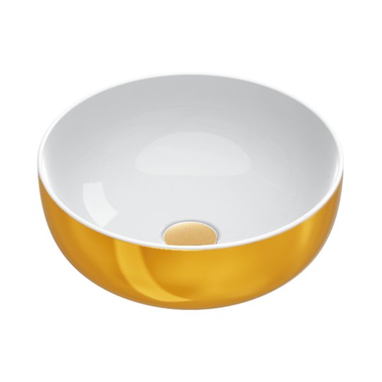 Керамическая раковина D42 см Catalano Sfera, Oro/Bianco (05 2343 0042) На столешницу, На тумбу Круглые