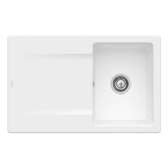 Кухонна мийка 78х49 см Villeroy&amp;Boch Siluet 45 flat, Stone White (33341FRW) Врізні зверху Прямокутні 