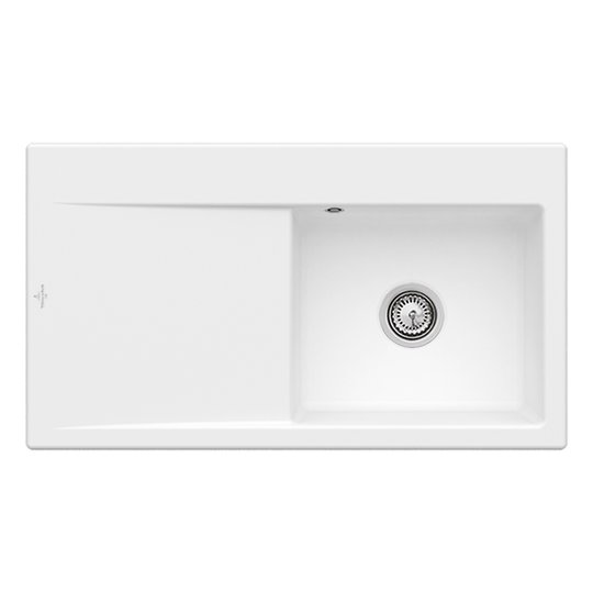 Кухонная мойка 88х49 см Villeroy&Boch Subway Style 50 Flat, Stone White (33511FRW) Врезные сверху Прямоугольные 
