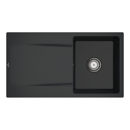Кухонна мийка 88х49 см Villeroy&amp;Boch Siluet 50 flat, Pure Black (33351FR7) Врізні зверху Прямокутні 