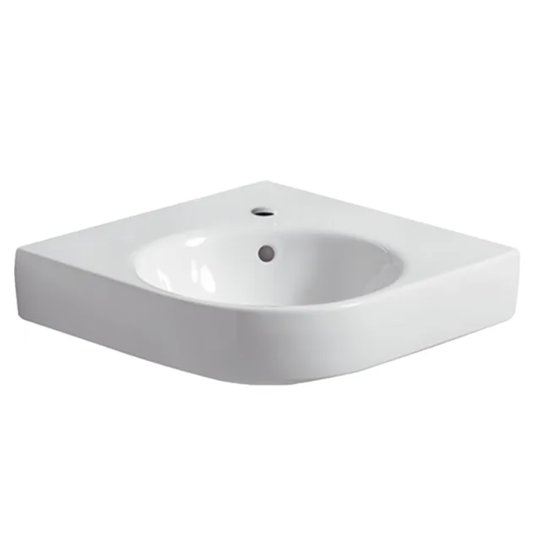 Раковина угловая Geberit Selnova Compact, белый (501.508.00.7) Подвесные Угловые симметричные