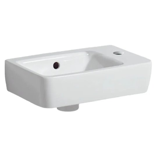 Раковина с сокращенным вылетом Geberit Selnova Compact, белый (501.517.00.7) На тумбу, Подвесные Прямоугольные