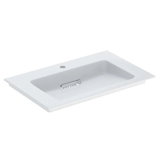Умывальник встроенный 750 мм Geberit ONE CleanDrain, белый (505.004.00.1) На столешницу, На тумбу Прямоугольные