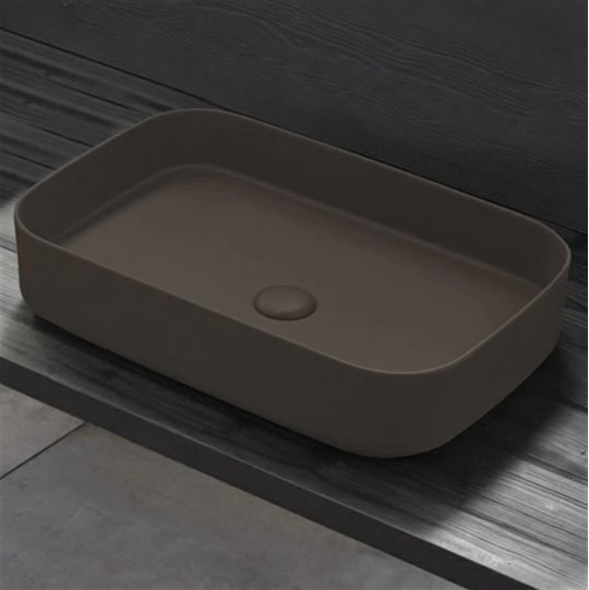 Раковина накладна 60 см Cielo Shui Comfort, коричневий (SHCOLAR60-AN) На стільницю, На тумбу 