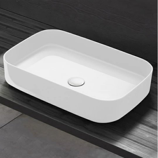 Раковина накладная 60 см Cielo Shui Comfort, белый (SHCOLAR60-Bianco) На столешницу, На тумбу Прямоугольные