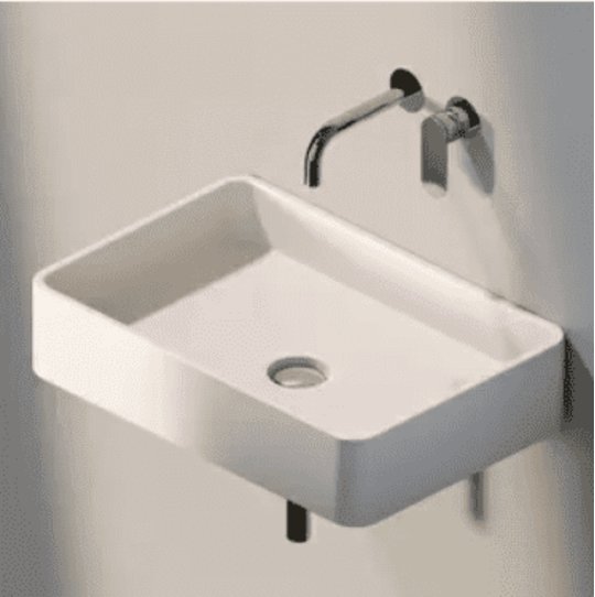 Керамическая раковина 60 см Flaminia Miniwash 60, milky white (MWS + MWL60) Подвесные Прямоугольные