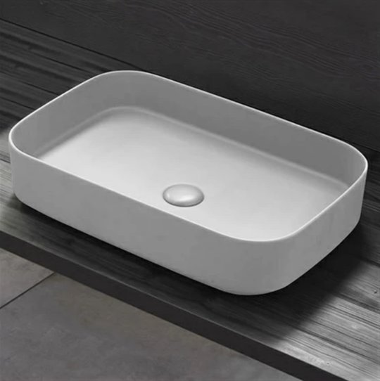 Раковина накладная 60 см Cielo Shui Comfort, молочный (SHCOLAR60-TL) На столешницу, На тумбу Прямоугольные