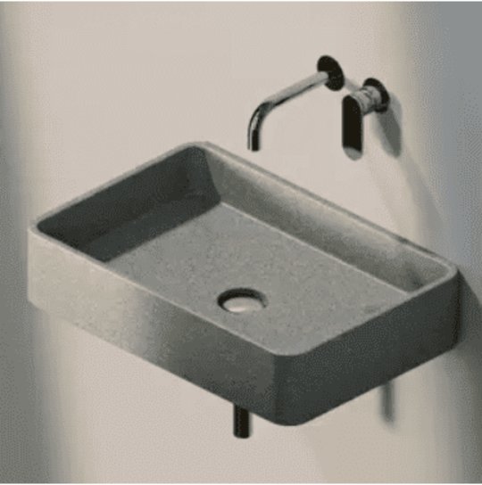 Керамическая раковина 60 см Flaminia Miniwash 60, lava grey (MWS + MWL60) Подвесные Прямоугольные