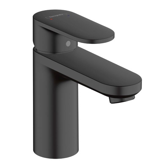 Змішувач Hansgrohe Vernis Blend 100 для раковини зі зливним набором, чорний матовий (71551670) Для раковини Чорний матовий