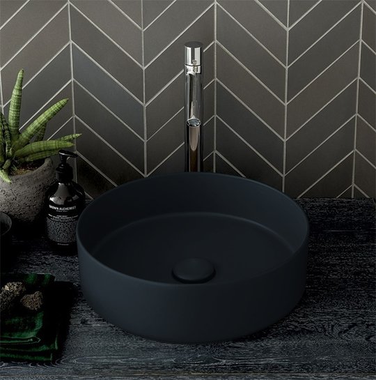 Раковина накладна 40 см Cielo Shui Comfort, темно-сірий (SHCOLAT40-BA) На стільницю, На тумбу 